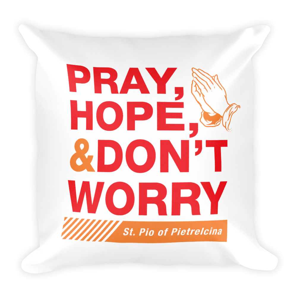 One Faith Designs Pray Hope Square Pillow w/ Stuffing