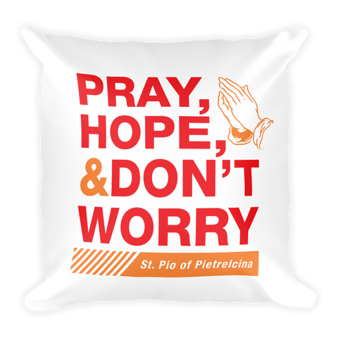 One Faith Designs Pray Hope Square Pillow w/ Stuffing